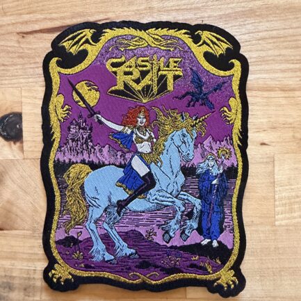 Castle Rat - Unicorn Woven Patch with Gold