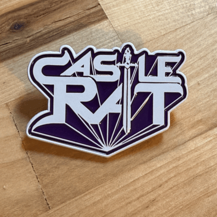 Castle Rat - Castle Rat logo pin in White and Purple